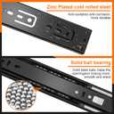 10 inch Drawer Slides 6 Pairs (12pcs) Soft Close 3 fold Full Extension Side Mount Cabinet Drawer Glides 10" Black Cabinet Rails for Dresser, Cabinet, Kitchen 100 LB Capacity