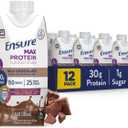 Ensure Max Protein Shake | Milk Chocolate | Ready to Drink | 30g Protein for Muscle Health | 1g Sugar, 4g Fiber | 11 fl oz, 12 Pack (BB: 09/2026)