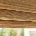 DEJAVU Cordless Bamboo Roman Shades, Blackout Light Filtering Blinds for Indoor Windows, Natural Woven Shades With Valance for Patio, Doors, Easy to Install, Pecan Color