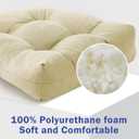 Outdoor Chair Cushions Set of 4, Patio Chair Cushions with Ties, 19x19+5” Tufted Outdoor Seat Cushions, Waterproof Patio Furniture Cushions, Outdoor Dining Chair Pads, Beige, 19*19+5”/4pcs