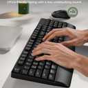 seenda Wireless Bluetooth Keyboard Mouse Combo, COE200 Ergonomic Keyboard with Wrist Rest, Silent Mouse, Multi-Device Connection, Full-Size Compatible for Windows PC Laptop Mac MacBook, Black