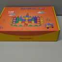 Gemmicc Magnetic Tiles, Deluxe 136 PCS Building Blocks Magnet Toys for Kids,3D Magnet Puzzles Stacking Blocks for Boys Girls,Huge Set with 2 Cars