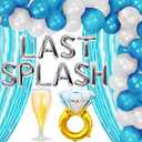 JeVenis Silver Blue Last Splash Bachelorette Party Decorations Coast Beach Bridal Shower Decorations Last Toast Bachelorette Decorations Bridal Shower