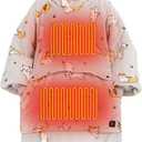 KFUBUO Heated Electric Wearable Blanket Throw Battery Operated Portable USB Cordless Outdoor Hoodie Sweatshirt