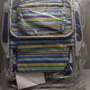 Yestomo Backpack Beach Chair for Adults, Folding Beach Chair with 4 Positions, Heavy Duty Chair with Large Cooler Pouch Support to 350LBS (Stripes_Blue&Cyan&Yellow)