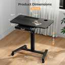 Mobile Standing Desk with Drawer, 35" Small Standing Desk with Cup Holder, Rolling Laptop Cart on Wheels, Height Adjustable Table with Storage for Home Office, Black
