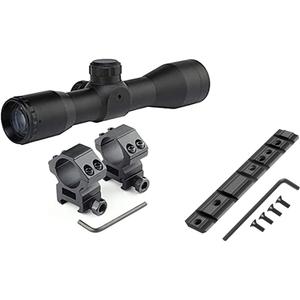 GOTICAL Ruger 10/22 and 3/8" Tactical 4x32 Compact Scope Rangefinder - Reticle Hunting Riflescopes Hair Reticle and Ruger 10/22 Weaver '5 PC of Each Size #6-48 Length 6mm/8mm
