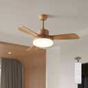 42 Inch Ceiling Fans with Lights, 3 Blades Modern Ceiling Fan with Remote Control, Solid Wood Fan with Light for Patios, Outdoor, Living Room, Dining Room, Bedroom