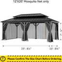 Covered Outdoor Gazebo Mosquito Netting Replacement Universal 6-Panel Sidewalls 12' x 20', Outdoor Gazebo Mosquito Nettings with Double Zipper, Replacement for Patio Canopy, Garden (Mosquito Net Only)