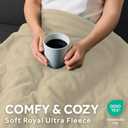 Sunbeam Royal Ultra Fleece Heated Electric Blanket King Size, 90" x 100", 12 Heat Settings, 12-Hour Auto Shut-Off, Machine Washable, Pebble Beige