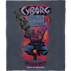 Northwest Spider-Man Silk Touch Throw Blanket, 50" x 60", Cyborg Spider Woman