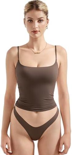 SUUKSESS Women Sexy Square Neck Tank Top Summer Y2K Going Out Basic Cami Shirt, Small