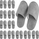 Juvale 12 Pairs Disposable Slippers for Guests, Bulk Pack for Hotel, Spa, Shoeless Home, (US Men Size 11, Women 12) (Grey)