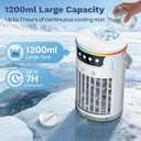 Portable Air Conditioners Desktop AC Unit with Water Ice Cooling Mist, Personal Evaporative Air Cooler Fan Mini Swamp Cooler for Bedroom, Nightstand, Office, Dorm, RV (White)
