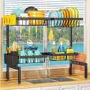 ARSTPEOE 2 Tiers 4 Baskets (one More Than Others) Over The Sink Dish Drying Rack,fits All Sinks (from 24.8" to 35.4"),2-Tier Adjustable Sink Rack,Dishes Rack Kitchen Storage Organizer Space Saving