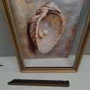 Vintage Gold Framed Wall Art, Seashell and Pearl Canvas Print, 24x16 In