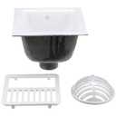 Zurn FD2375-NH3-H FD2375 12"x12" Floor Sink Body & Dome Strainer, 6" Sump Depth, 3" No-Hub, with Half Grate (3 Inch)