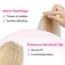 REECHO Clip in Hair Volumizer, 2PCS 6 inch Short Thick Clip in Hairpieces Adding Extra Volume Hair Extensions for Women (Natural Blonde)