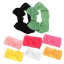 DECORNIJIA 10 Pcs Headbands with Bows Stretchy Elastic Turban Knot Hair Accessories for Newborns Colors Red Yellow Green Black White Pink Orange Rose Red Purple Blue
