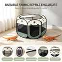 Bearded Dragon Playpen, Foldable Portable Reptile Exercise Pen with Breathable Mesh Top, Indoor Outdoor Small Animal Cage Habitat for Lizard, Bearded Dragon, Hamster, Guinea Pig, Puppy Kitten