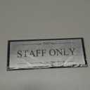 OriginDesigned Staff Only Door Sign, Adhesive Plaque, Stylish Metallic Silver and Black - Acrylic