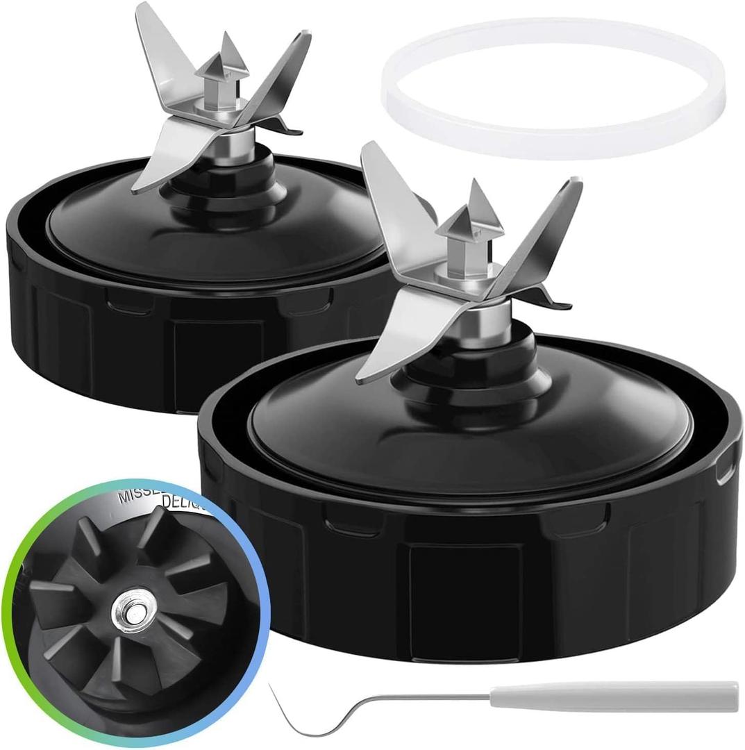 (Pack of 2) Blender Replacement Parts 7 Fins Extractor Blade Assembly with Rubber Gasket Compatible with Nurti Ninja Blenders Auto iQ BL480 BL401 BL642 BL801 NN102 (Pack of 2) Blender Replacement Parts 7 Fins Extractor Blade Assembly with Rubber Gasket Compatible with Nurti Ninja Blenders Auto iQ BL480 BL401 BL642 BL801 NN102