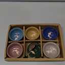 Korean Soju Shot Glasses 6-Piece Set, Porcelain Koi Fish Ceramic Cups, Handcrafted Ceramic Cups with Handcrafted Design