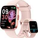 Smart Watches for Women, Alexa Built-in Fitness Watch with 1.8" LCD Screen & Bluetooth Call (Make/Answer), Heart Rate/SpO2/Sleep Monitor, 100 Sports, IP68 Waterproof Smartwatch for Apple Android (Light Pink)