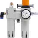 Generic 1/2"" NPT Tire Changer Oil Water Separator, Inline Pressure Regulator with Pressure Gauge, Oil Water Regulator for Tire Changer, Max. 145psi, with Connectors & Mounting Accessories