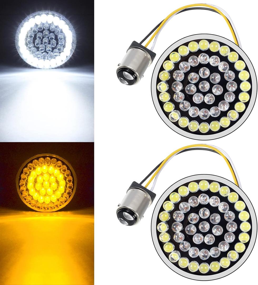 Benlari 1157 Front LED Turn Signal Lights Running Blinker Bulbs Compatible for Harley Davidson Dyna Softail Sportster Touring Street Glide Road Glide Road King Iron 883 1986-2024