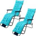 67 x 19 Inch Chaise Lounge Cushions Soft Lounge Chair Cushion Gravity Chair Cushion Sofa Lawn Furniture Cushion Pad with 6 Tie for Outdoor Indoor Patio Home Without Headrest (Lake Blue,2 Pcs)