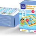 TicTac Shot Pool Toys Games Set- Tic-Tac-Toe Inflatable Pool Toy with 10 Balls - for Adults Teens Kids 2-10 Players