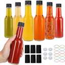 STARSIDE 5 oz Hot Sauce Bottles 3 Pack, Empty Pepper Sauce Bottle, Clear Glass Woozy Bottles with Leak Proof Black Screw Cap,150ml Empty  Bottle