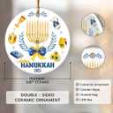 5 x Happy Hanukkah Ornaments 2025 - Hanukkah Ornament for Christmas Tree, Spiritual Gifts for Women, Cute Ceramic Ornament as Chanukah Gift, Gifts for Jewish Men Friends Neighbors Mom Coworker