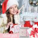 VorkiVecKi Pink Christmas Pens Gifts - 24 Pcs Cute Retractable Ballpoint Pen Black Ink Smooth Writing Fine Bulk Xmas Santa Tree Party Favors for Women Office Supplies