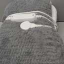 Heated Blanket Electric Blanket,Cozy Faux Rabbit Fur & Soft Flannel Warm Heater Throw Blanket with 5 Fast Heating Levels &10Hours Auto-Off Over-Heat Protection50" x 60" (Grey)