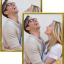 DECANIT 4x6 Picture Frame Metal,Thin Profile Photo Frame 4 by 6 Inch, Display for Wall Mounting or Tabletop Pack of 2,Gold