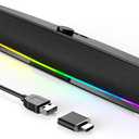 Computer Speakers for Desktop,PC Speakers Gaming Sound bar with Colorful Light,USB Speaker With Bluetooth for PCs Desktop Laptop Tablets,Wired Bluetooth Speaker for Phones(Type-C Adapter Included)