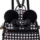 KL928 Girls Mini Backpack Bowknot Polka Dot Cute Small Daypacks Convertible Shoulder Bag Purse for Women (Checked)