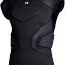COOLOMG Youth Football Padded Shirt Chest Rib Protector Heart Sternum Shoulder Protection for Rugby Lacrosse, Size: M