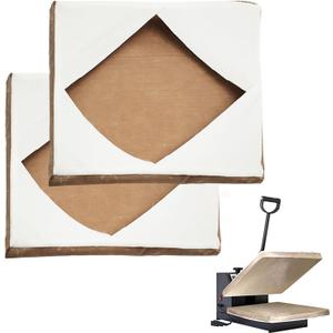 Set of 2 Heat Press Platen Wrap Cover, Non-Stick High Temperature Resistant Teflon Protector for Protecting Sublimation Heat Pressing Machine Plate from Residue, Inks, Adhesives (2 Pack 15x15inch)