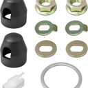 E-Bike Hub Motor Nuts M14 for 250W-500W Motors, Electric Bicycle Hub Motor Nut Set Includes 14mm Shaft Screw Cap Washer/Spacer/Nut Cover