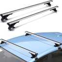 Universal Roof Rack Adjustable 48" Cross Bars, Upgraded Aluminum Alloy Car Roof Rack Carrier Holders Brackets, for Ski Luggage Rack Kayak Bike Canoe Snowboard Cargo Basket,165LB/75KG Capacity