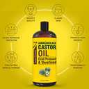 Seven Minerals, Pure Jamaican Black Castor Oil - Big 32 fl oz Bottle - Unrefined & Hexane Free - for Hair Growth, Thicker Eyelashes & Eyebrows, Dry Skin, Healing, Hair Care