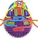 Sensory Activity Ball,Sensory Activity Board 3D DIY Upgrade,Fidget Toy for Calming, Stress, Anxiety, ADHD & Autism,Kids 3+ & Adults,with 16 Strings (Purple)