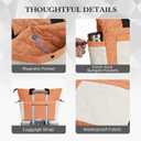 TOPEAST Tote Bag for Women, Lightweight Puffer Tote Bag with Zipper, Work Bags for Nurse Teacher, Travel Puffy Handbag (Beige & Orange-large)