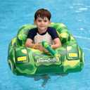 Swimbobo Toddler Pool Float with Seat Boat Inflatable Ride-on Airplane Pirates Sharks Car for Kids Outdoor Toys