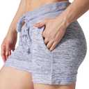 90 Degree By Reflex Womens Soft Sweat Shorts High Waisted Drawstring Lounge Shorts with Pockets (Medium, Heather Grey)