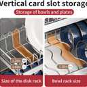 Dish Drying Rack, Double Layered countertop Kitchen Organizer with Drainage Large Bowl Rack and Storage Rack with Drainage Board, Suitable for Kitchen Bars (Silver) (Small)