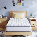 Avenco 6 Inch Twin Mattress, Foam and Spring Hybrid Mattresses in a Box, Medium Soft, Breathable Fabric & Adaptive Support, CertiPUR-US Certified, Twin Size Mattress in Guest and Kids Bedroom